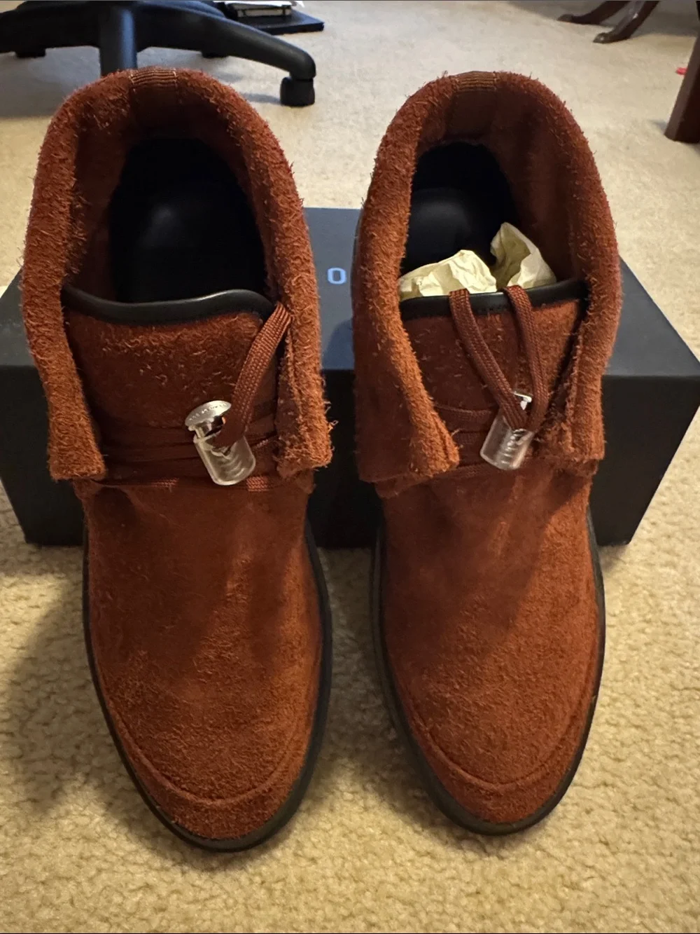 Fear of God Men’s Suede Slip-On laced Chukka Boot — Rust